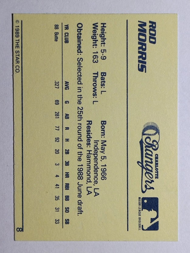 1989 Star #8 Rod Morris