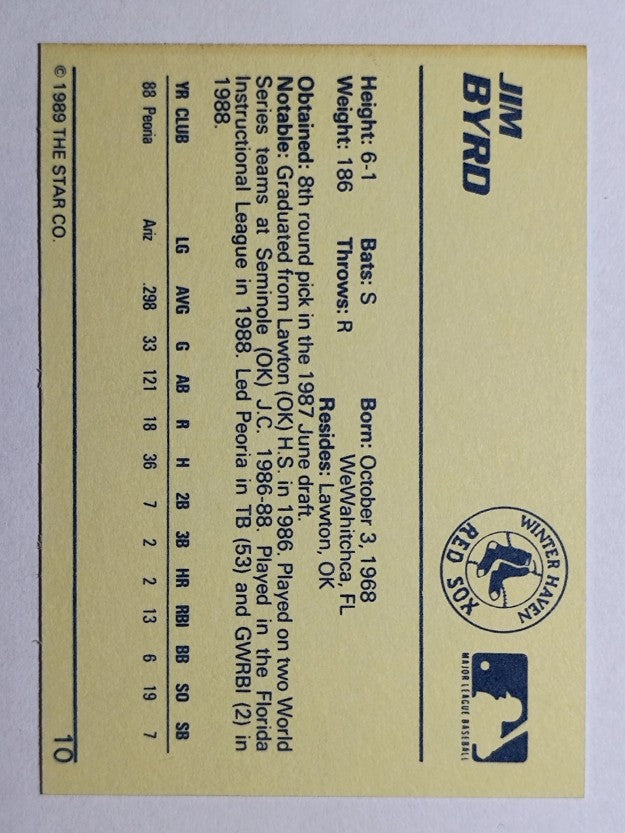 1989 Star #10 Jim Byrd