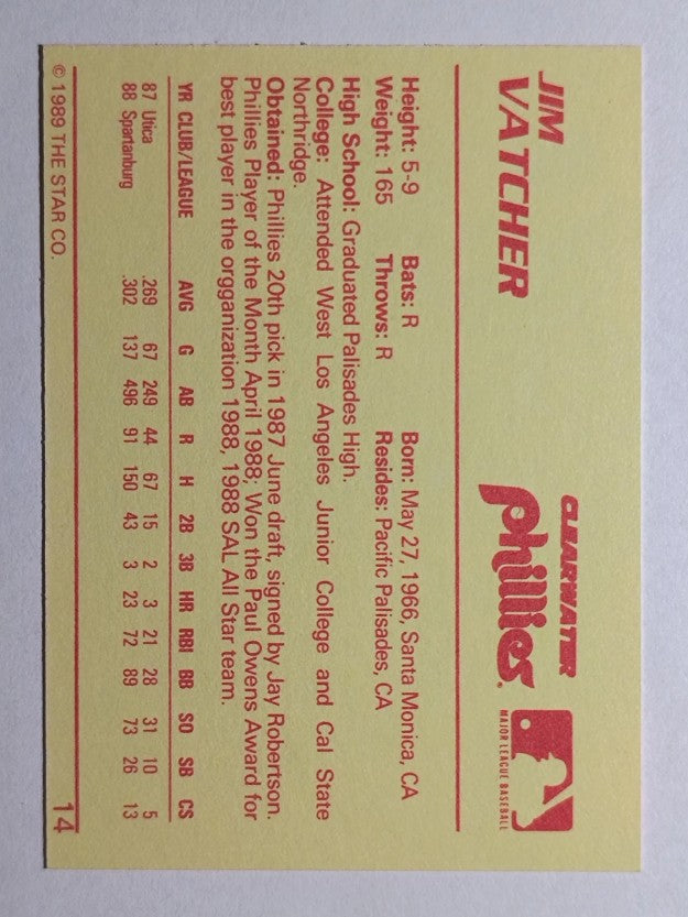 1989 Star #14 Jim Vatcher
