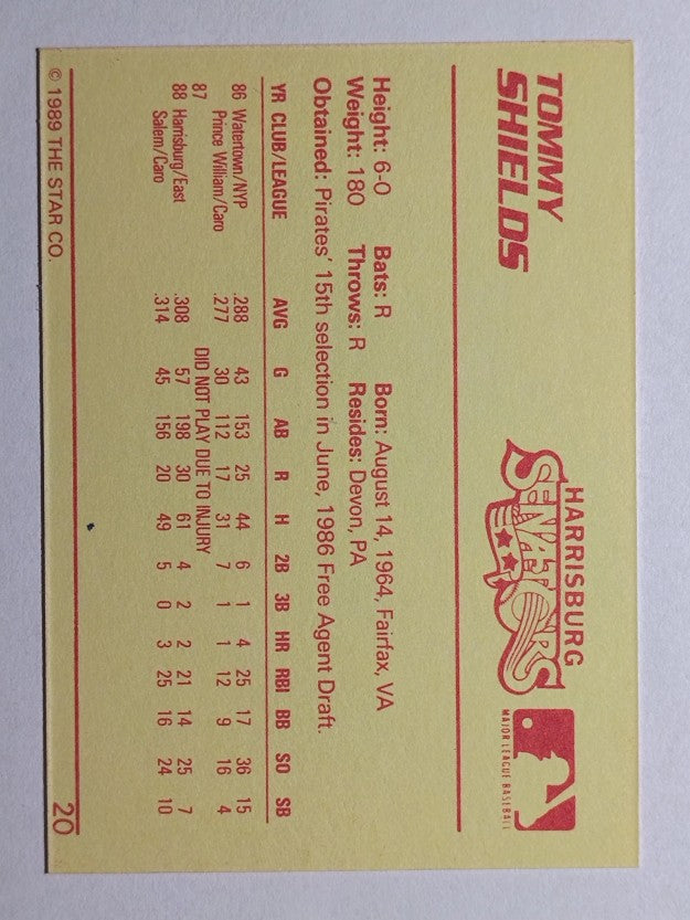 1989 Star #20 Tommy Shields