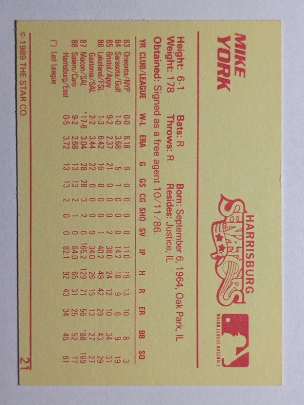 1989 Star #21 Mike York