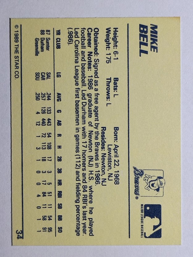 1989 Star #34 Mike Bell