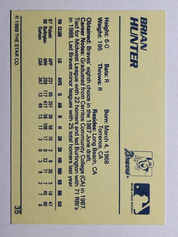 1989 Star #35 Brian R. Hunter
