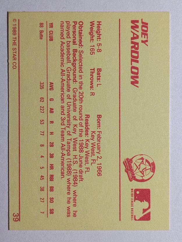 1989 Star #39 Joey Wardlow