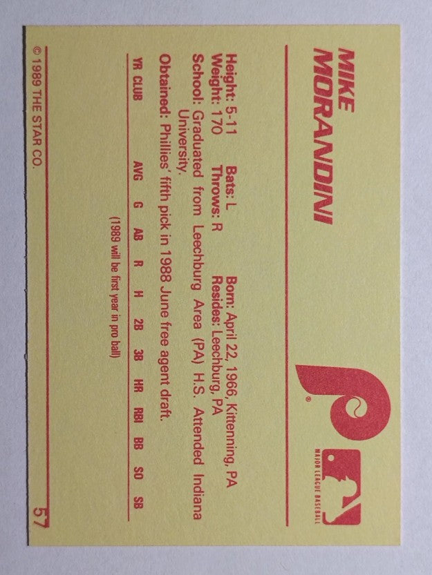 1989 Star #57 Mike Morandini