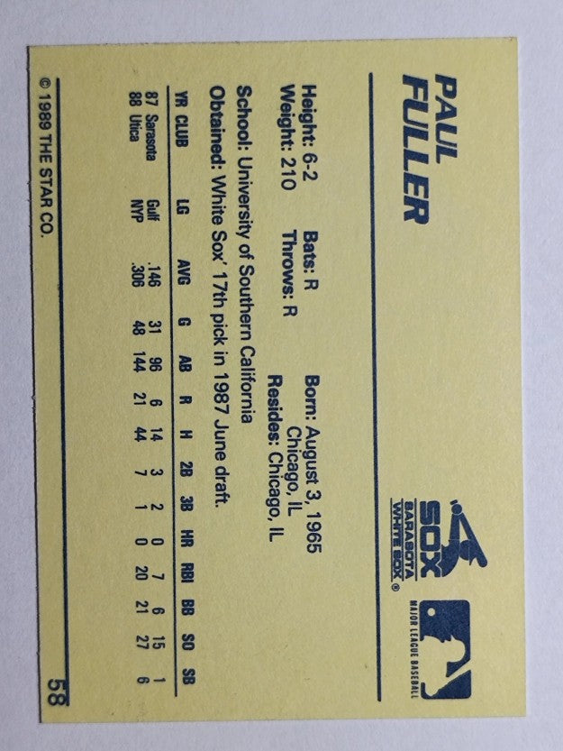 1989 Star #58 Paul Fuller