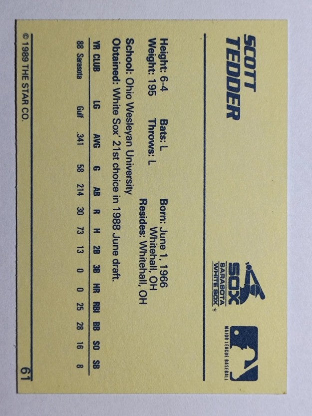 1989 Star #61 Scott Tedder