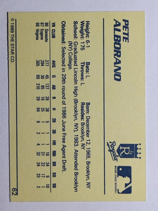 1989 Star #62 Pete Alborano