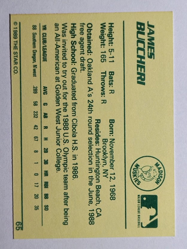1989 Star #65 James Buccheri