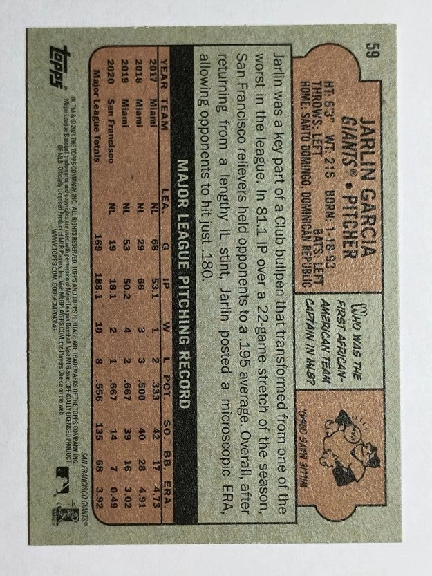 2021 Topps Heritage #59 Jarlin Garcia