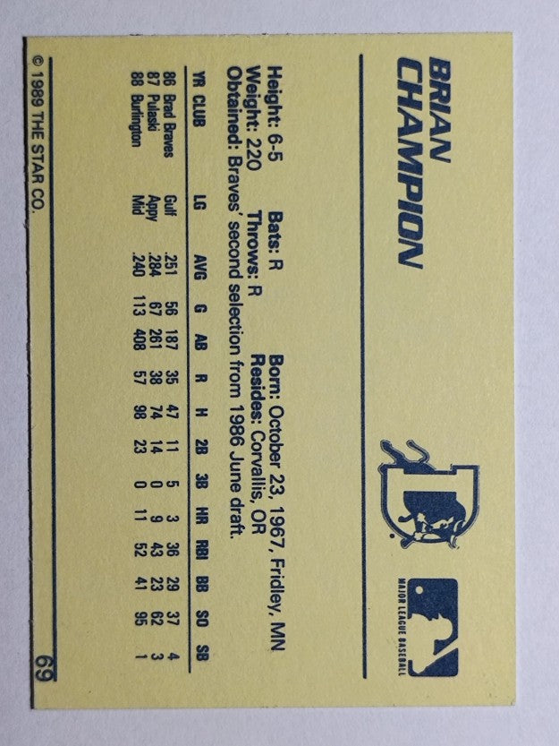 1989 Star #69 Brian Champion