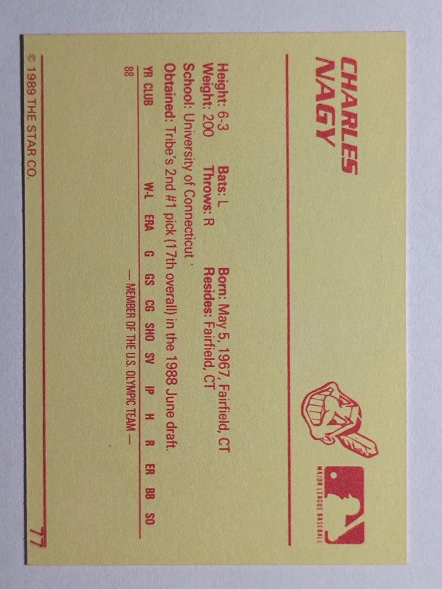 1989 Star #77 Charles Nagy