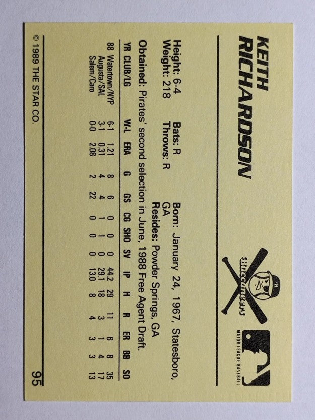 1989 Star #95 Keith Richardson