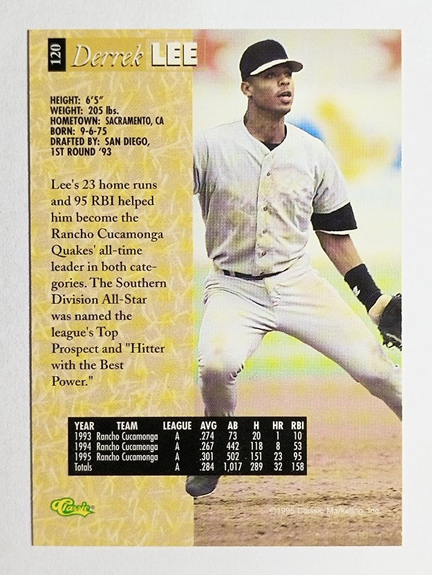 1995 Classic Five Sport #120 Derrek Lee