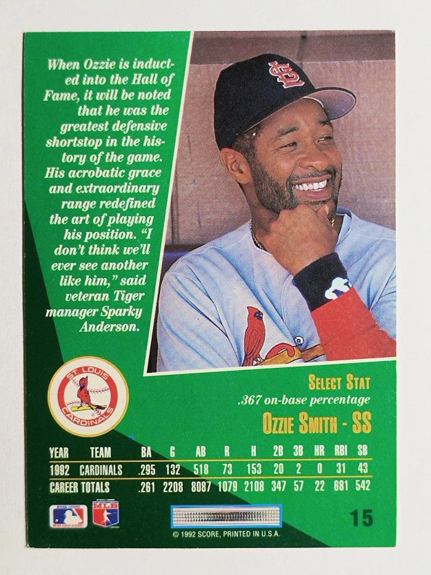 1993 Select #15 Ozzie Smith