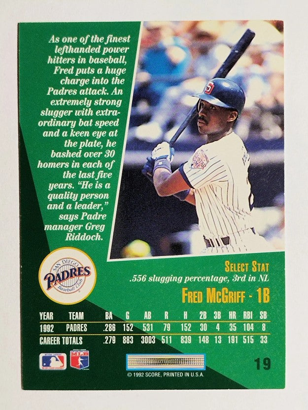 1993 Select #19 Fred McGriff