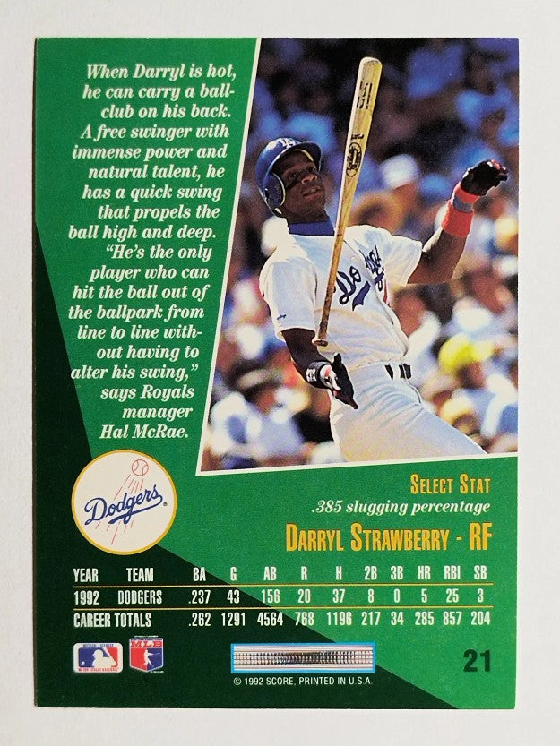 1993 Select #21 Darryl Strawberry