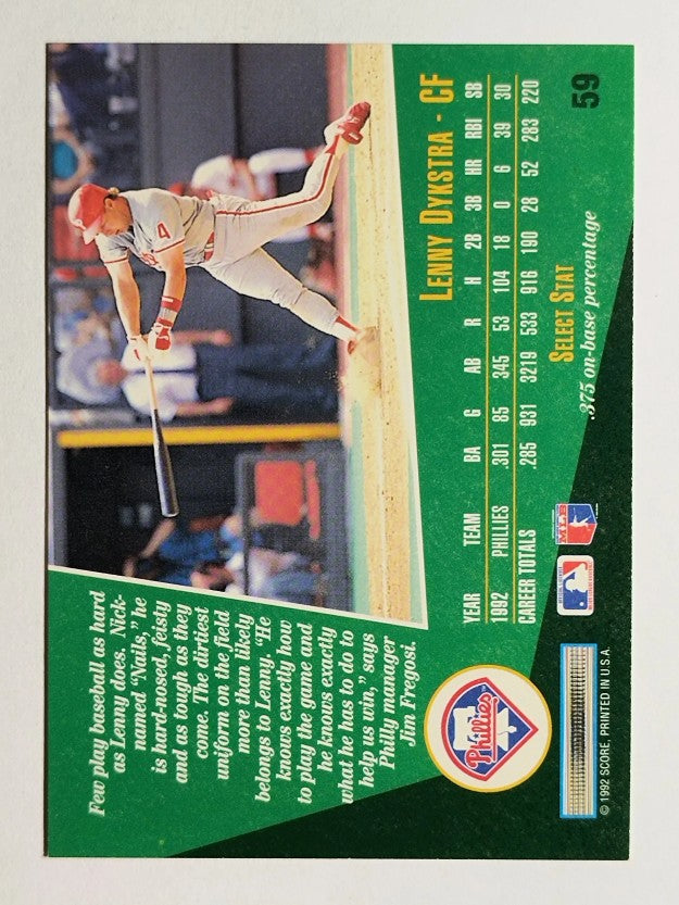 1993 Select #59 Lenny Dykstra