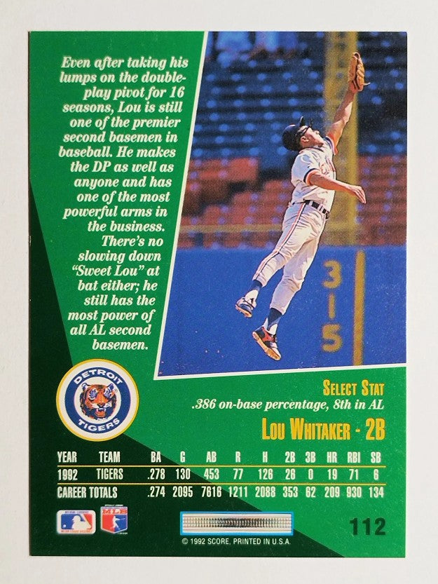 1993 Select #112 Lou Whitaker