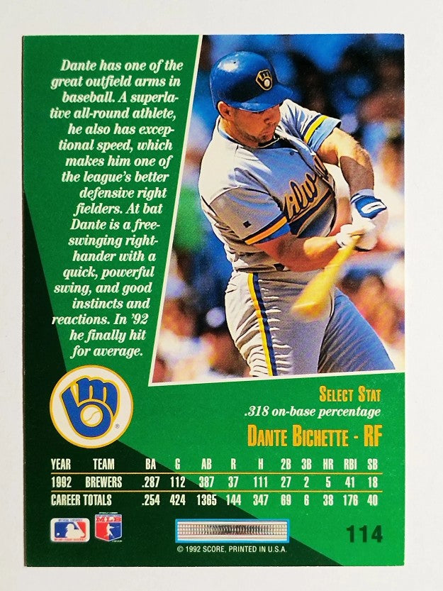 1993 Select #114 Dante Bichette