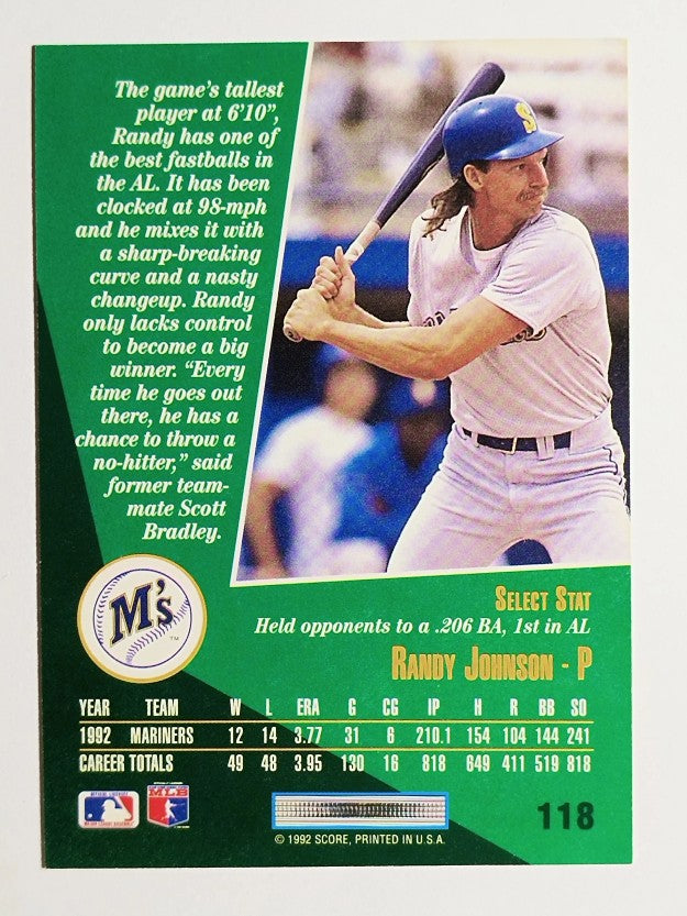 1993 Select #118 Randy Johnson