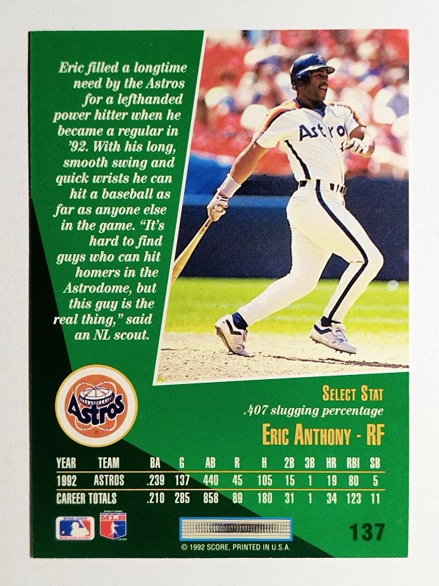 1993 Select #137 Eric Anthony