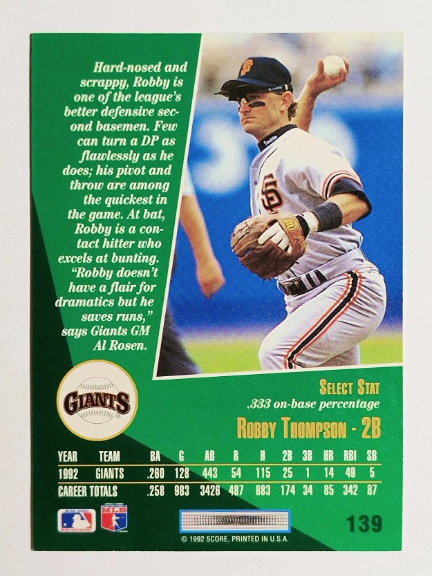 1993 Select #139 Robby Thompson