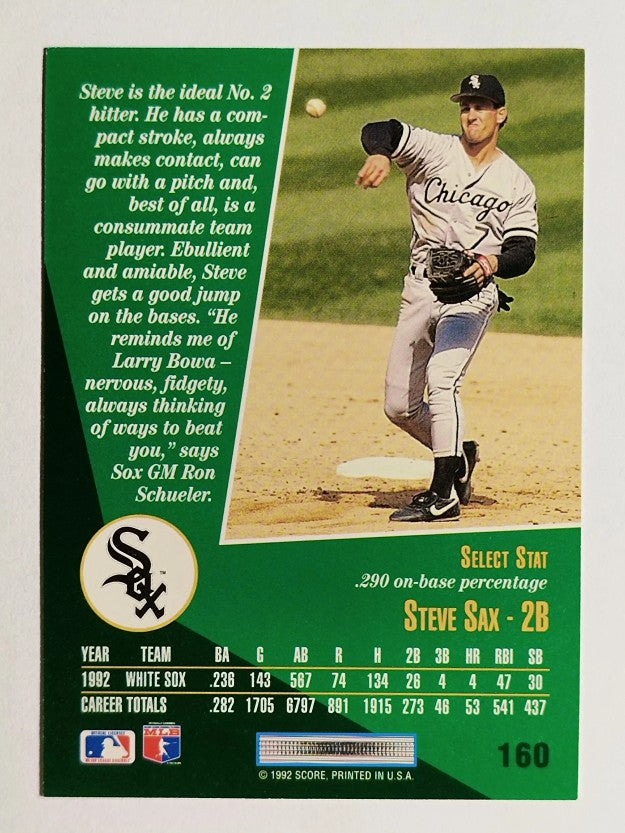 1993 Select #160 Steve Sax