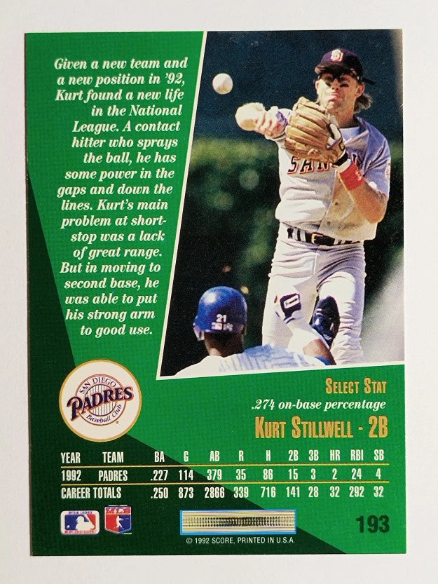 1993 Select #193 Kurt Stillwell