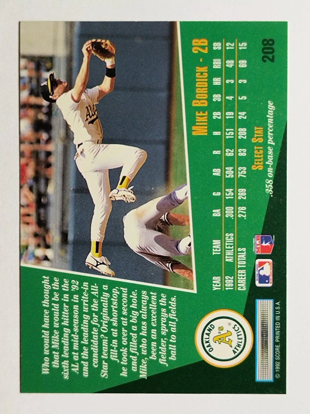 1993 Select #208 Mike Bordick