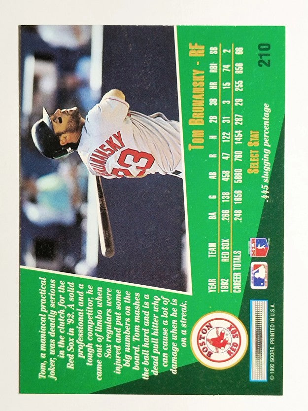 1993 Select #210 Tom Brunansky