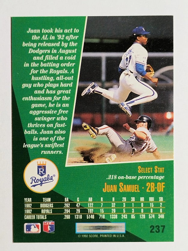 1993 Select #237 Juan Samuel