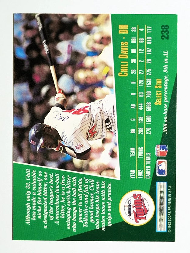 1993 Select #238 Chili Davis