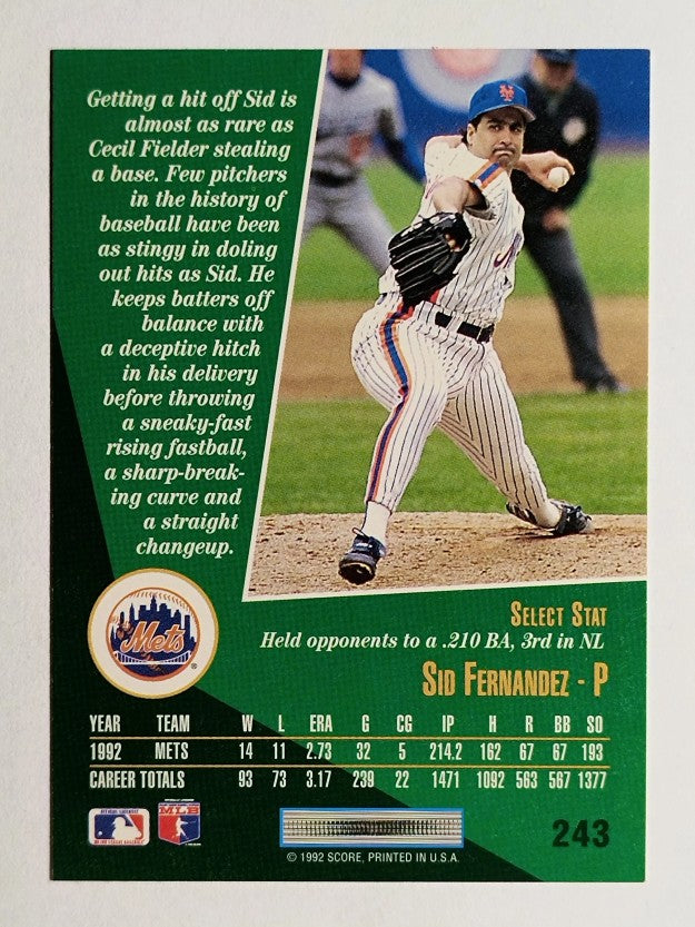 1993 Select #243 Sid Fernandez