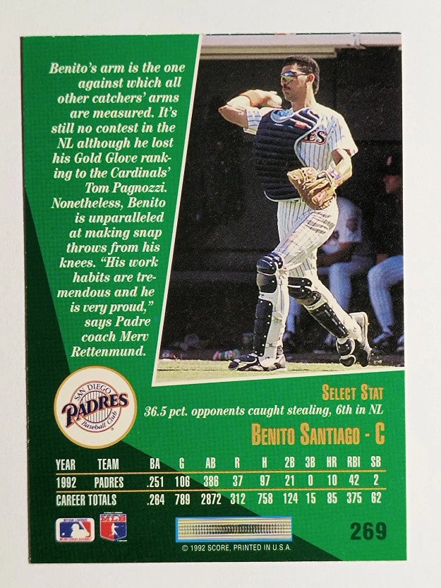 1993 Select #269 Benito Santiago