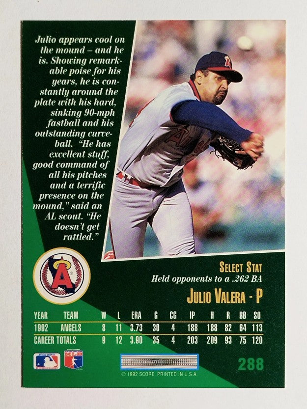 1993 Select #288 Julio Valera