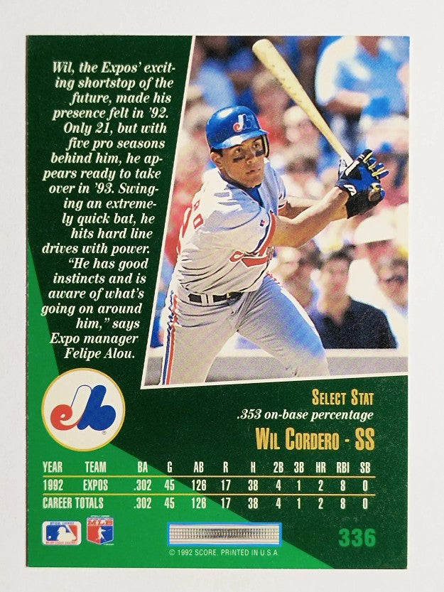 1993 Select #336 Wil Cordero