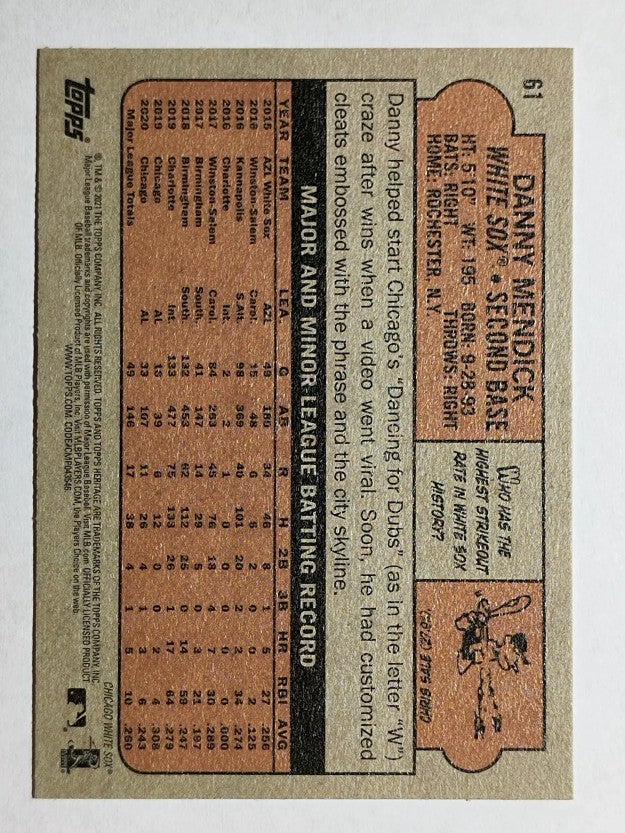 2021 Topps Heritage #61 Danny Mendick
