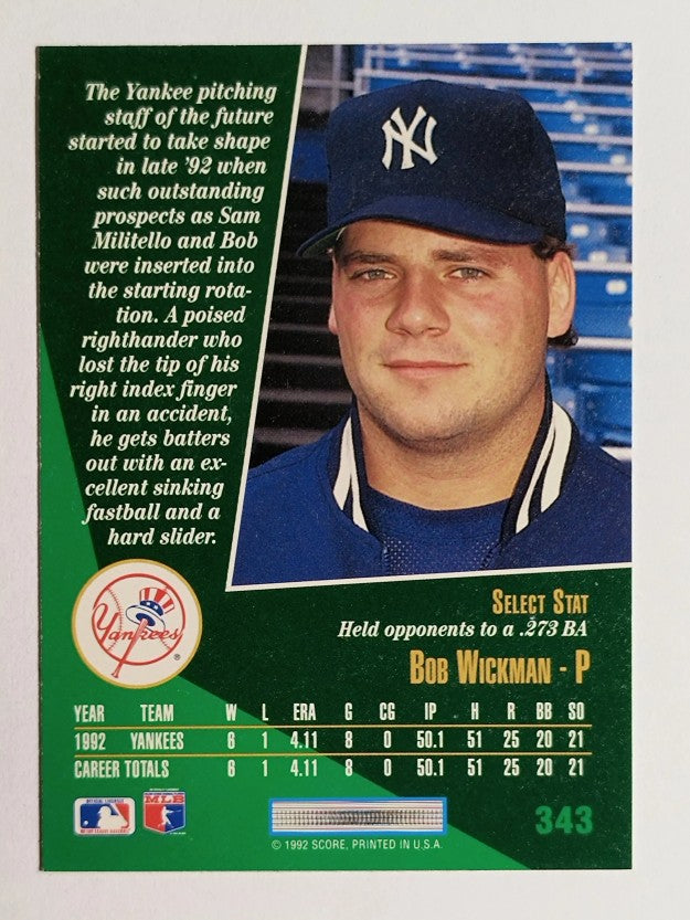 1993 Select #343 Bob Wickman