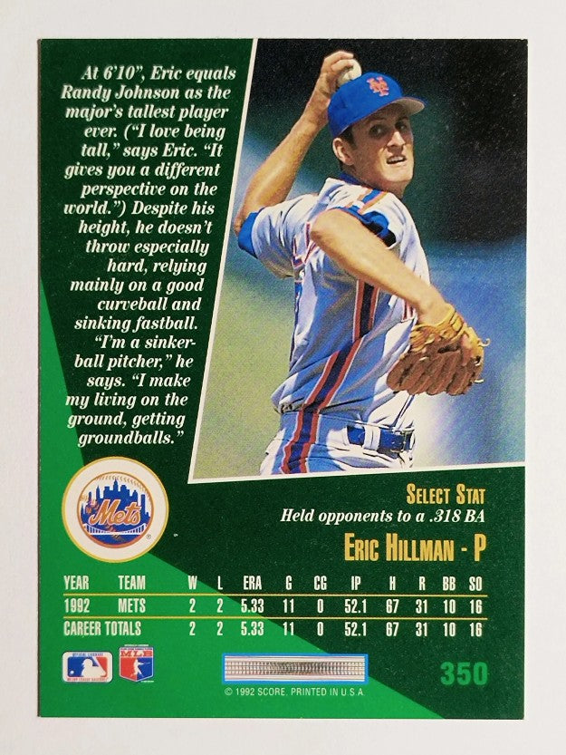 1993 Select #350 Eric Hillman