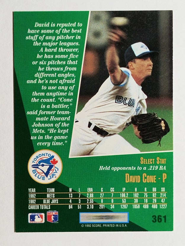 1993 Select #361 David Cone