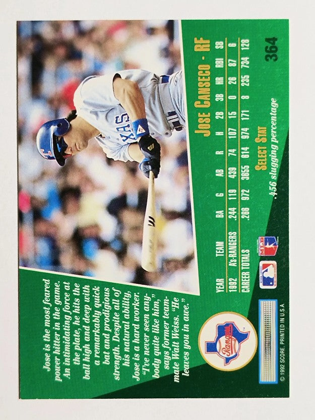 1993 Select #364 Jose Canseco