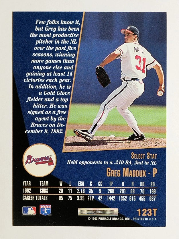 1993 Select Rookie/Traded #123T Greg Maddux