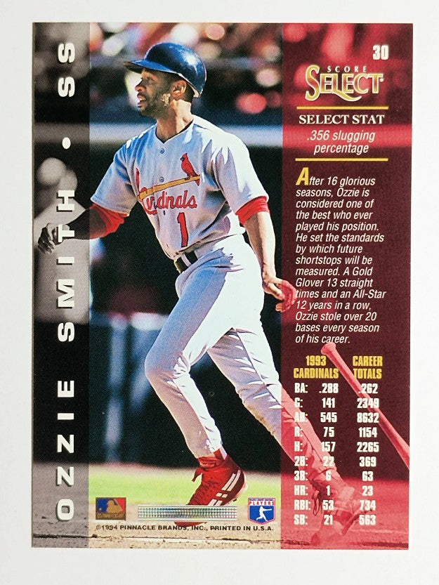 1994 Select #30 Ozzie Smith