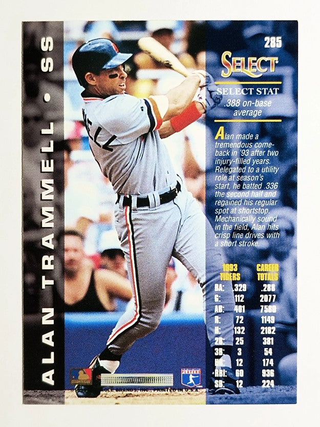 1994 Select #285 Alan Trammell