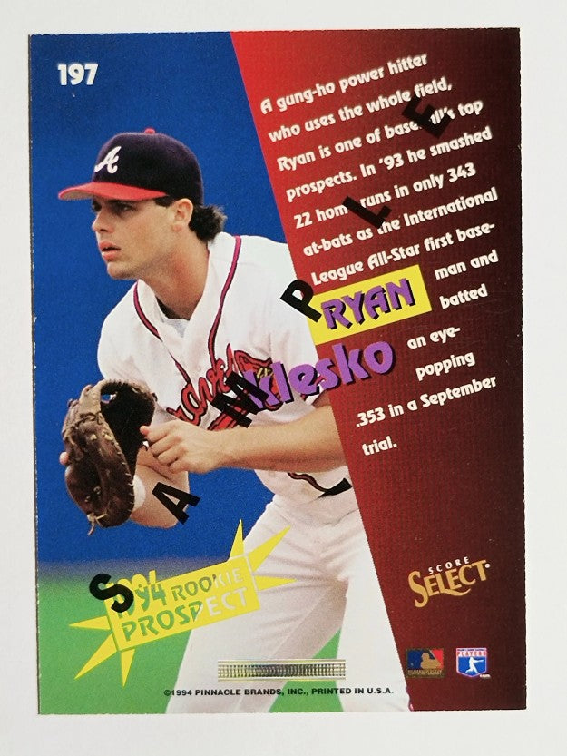 1994 Select Samples #197 Ryan Klesko/94 Rookie Prospect