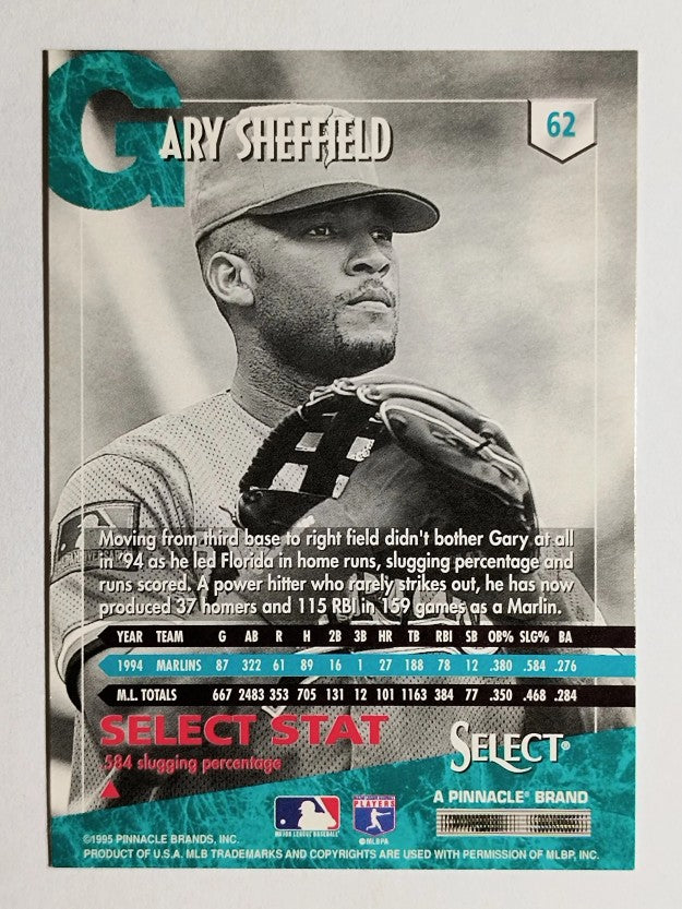 1995 Select #62 Gary Sheffield