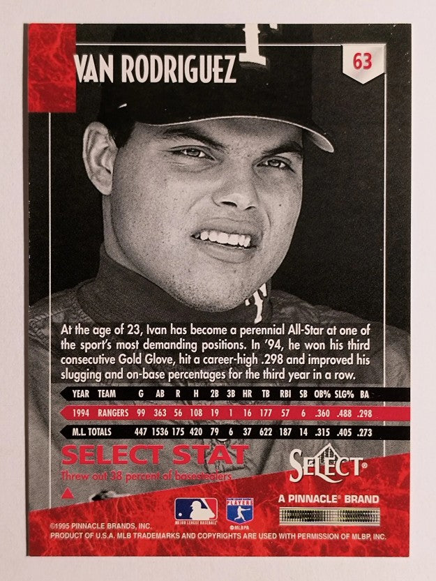 1995 Select #63 Ivan Rodriguez