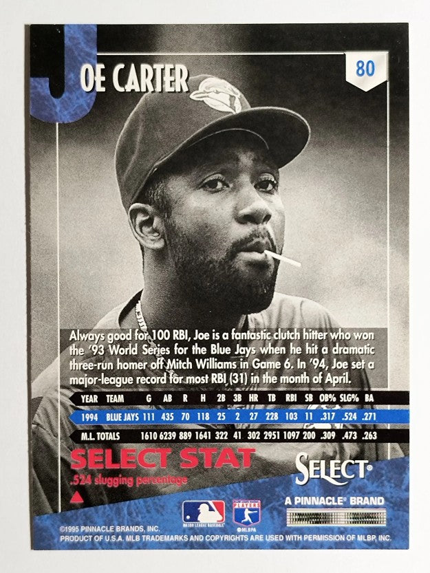 1995 Select #80 Joe Carter