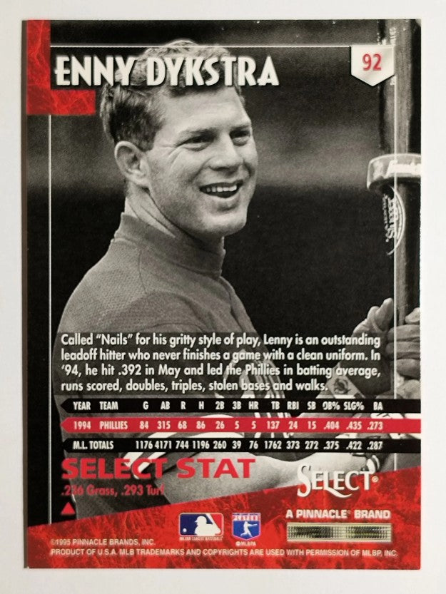 1995 Select #92 Lenny Dykstra